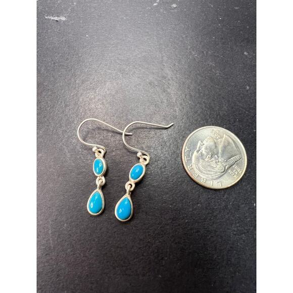 NEW sterling silver turquoise dangle earrings - Picture 10 of 11
